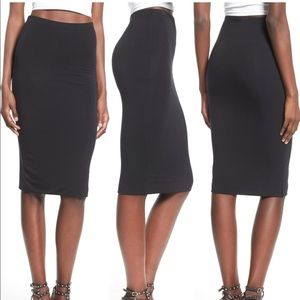 Leith black jersey pencil skirt